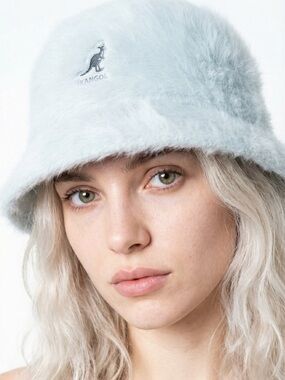 KANGOL FURGORA Light Blue Fuzzy Bucket Hat Medium
